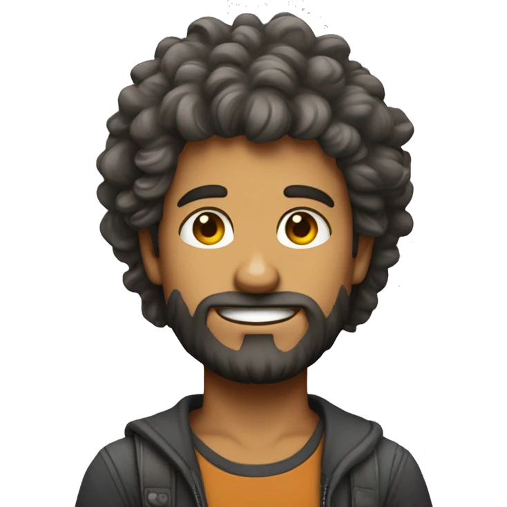 personagem masculino com cabelo em topete, gordinho emoji