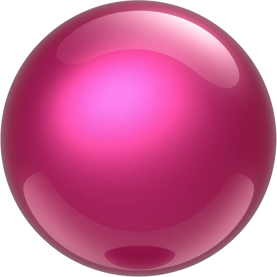 a 3d shiny reflective hot pink sphere emoji