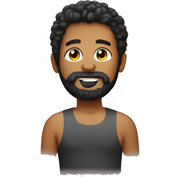 bearded hairy man in tank top emoji