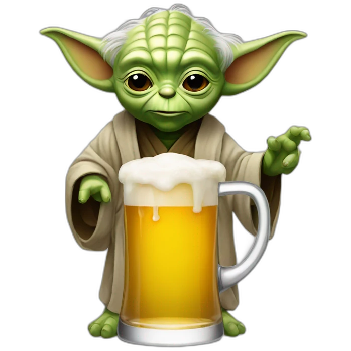 Yoda drink beer emoji