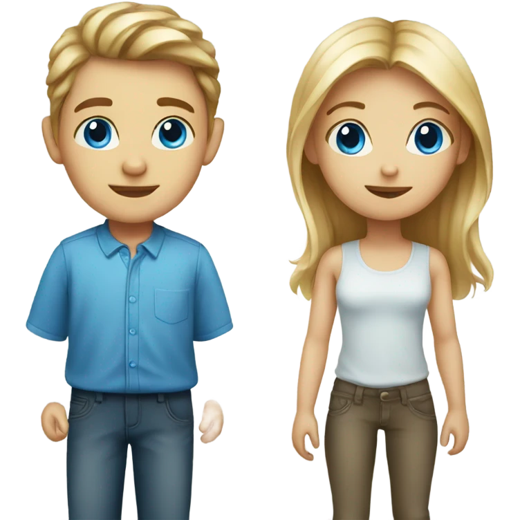 blue eyed girl and boy emoji