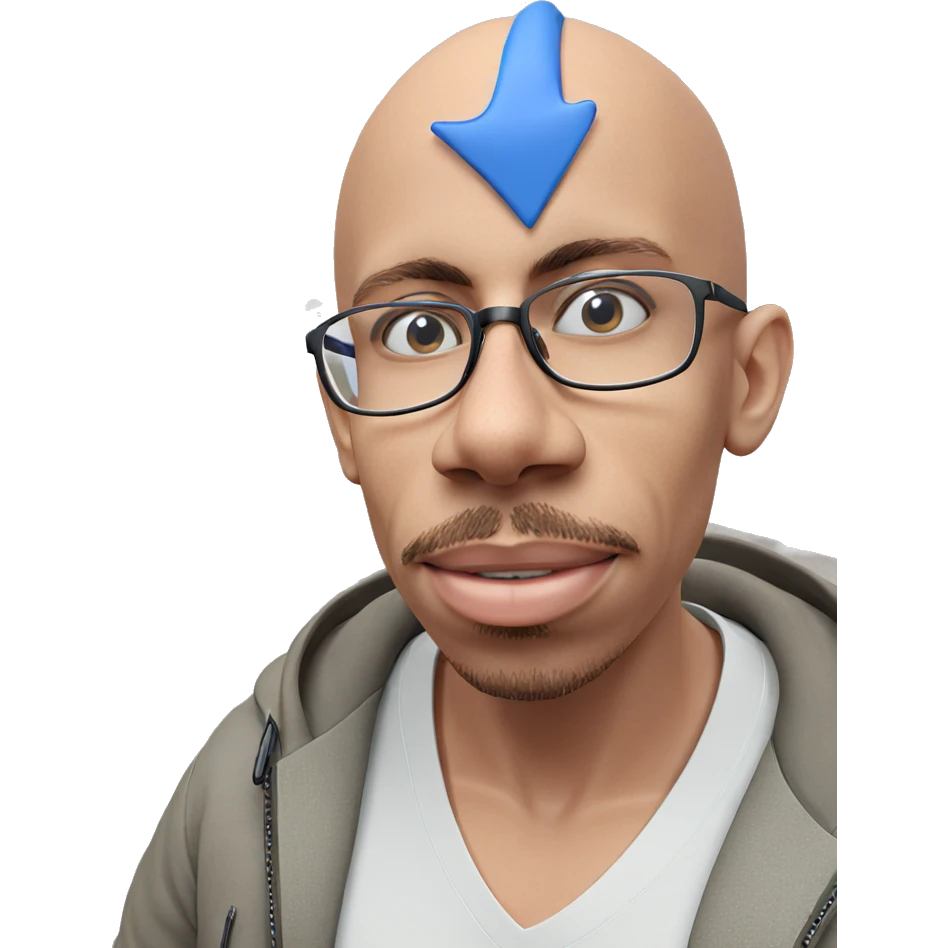 bald man outdoors with glasses emoji