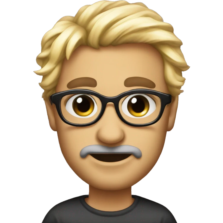 Uomo con occhiali e baffi coquette  emoji