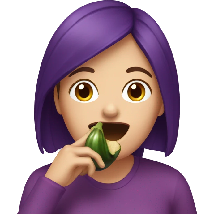 Laura eating an eggplant  emoji