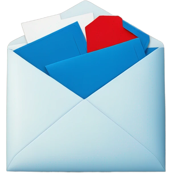 Blue and red envelope emoji