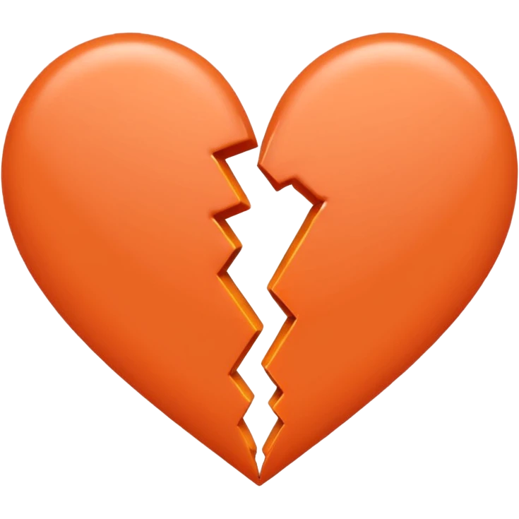 Make a half gray and half orange heart emoji (left is gray and right is orange) emoji