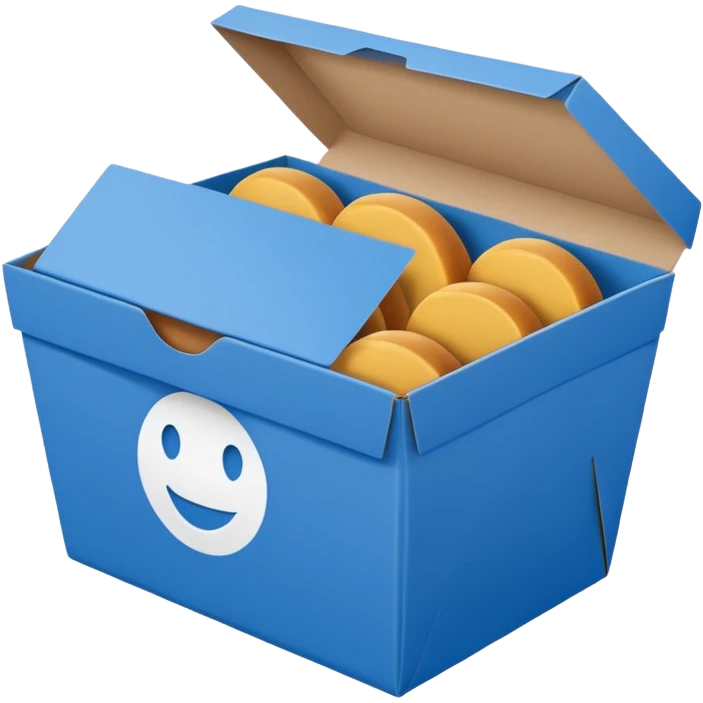 Takeaway Food Box blue emoji
