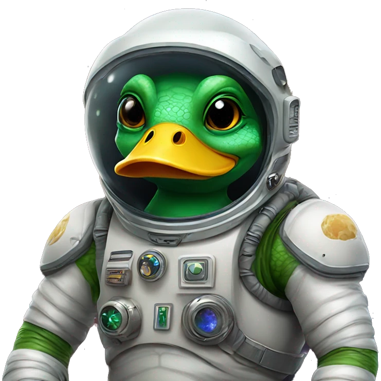 Turtle duck alien in spacesuit emoji