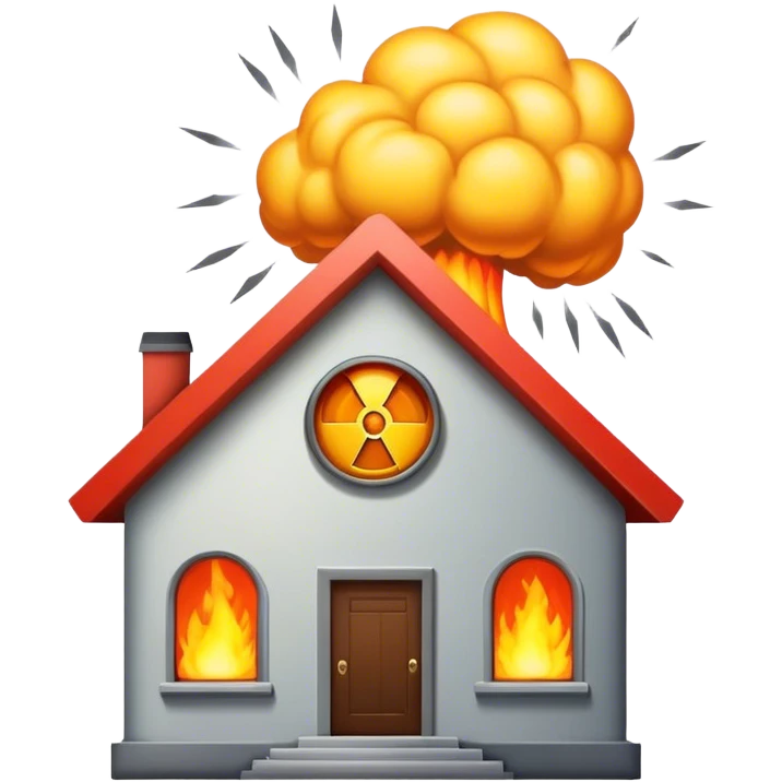 Nuclear bomb falling on house emoji