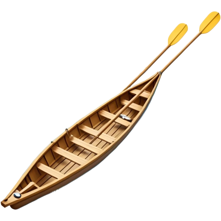 An icon showing a close-up of crossed oars, a sleek racing shell, and rippling water, symbolizing rowing. The design includes droplets in motion and a streamlined boat tip cutting through waves. Transparent background emphasizes strength, precision, and the spirit of competitive rowing emoji