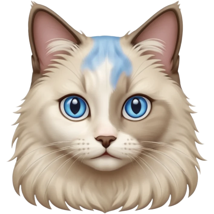 ragdoll, blue eyes, bi color emoji