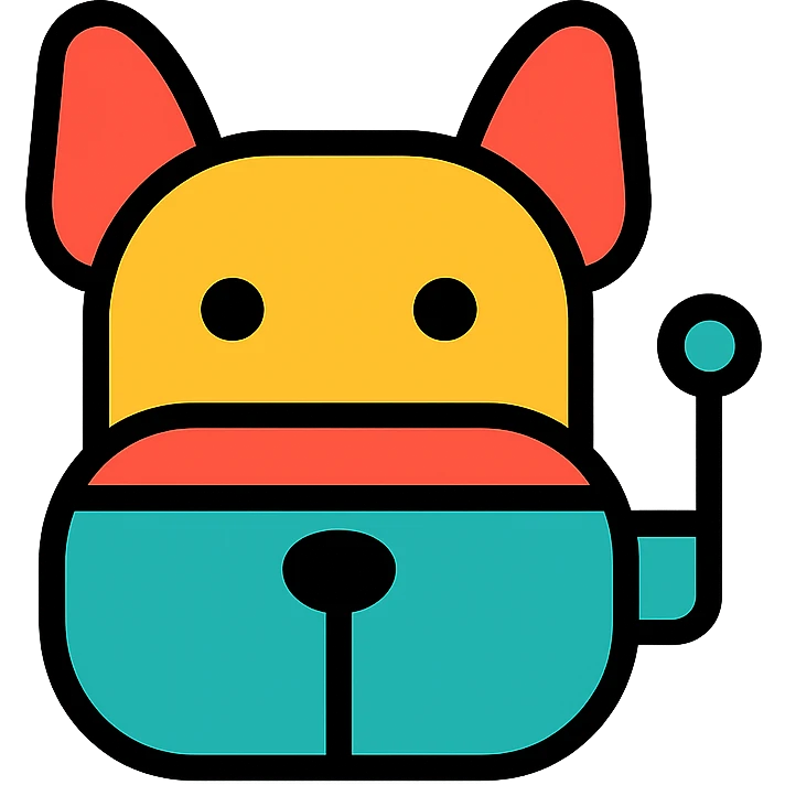 colored robot dog collar icon emoji