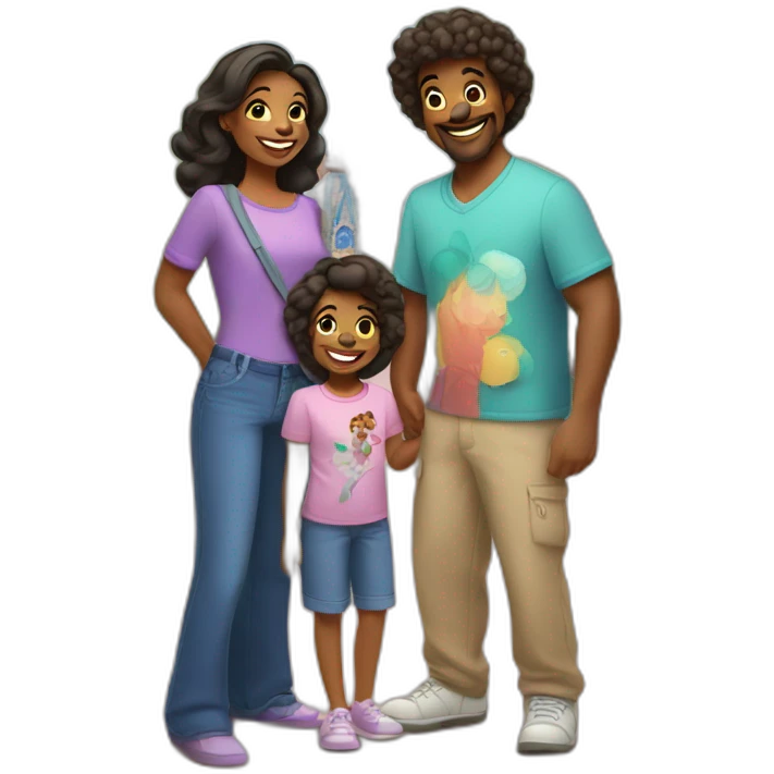 Homoparental family in Disney World emoji