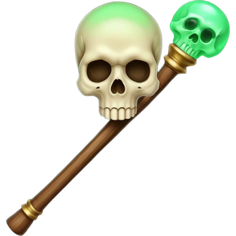 Skull Staff – Wooden staff with glowing skull top
 emoji