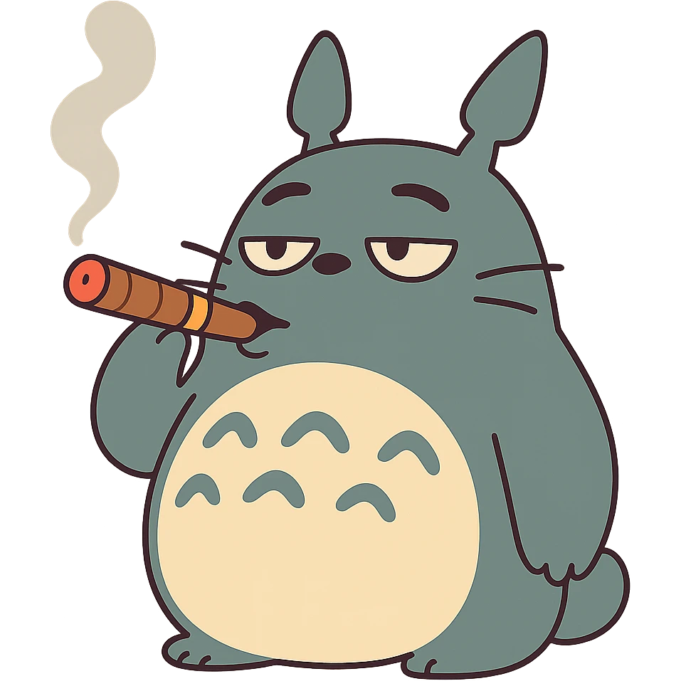 Totoro smoking a cigar emoji