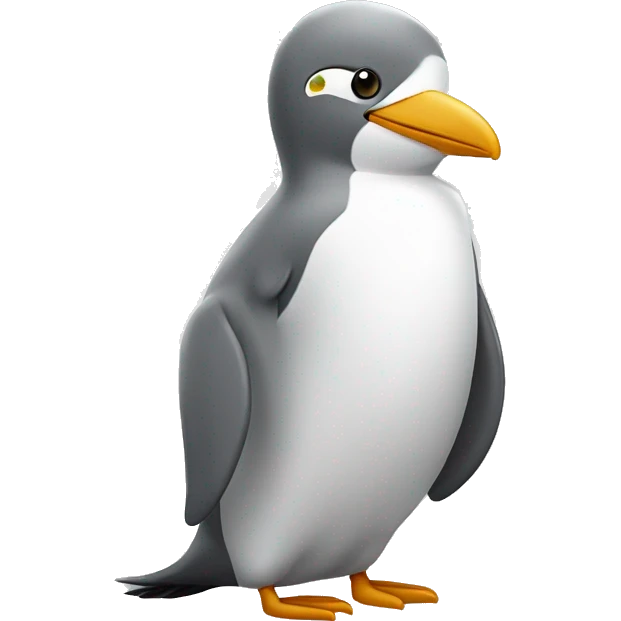 Pingouin gris et blanc avec un petit bec et des jolis yeux  emoji
