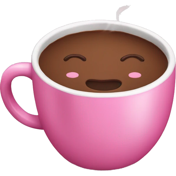 hot chocolate with pink mug emoji