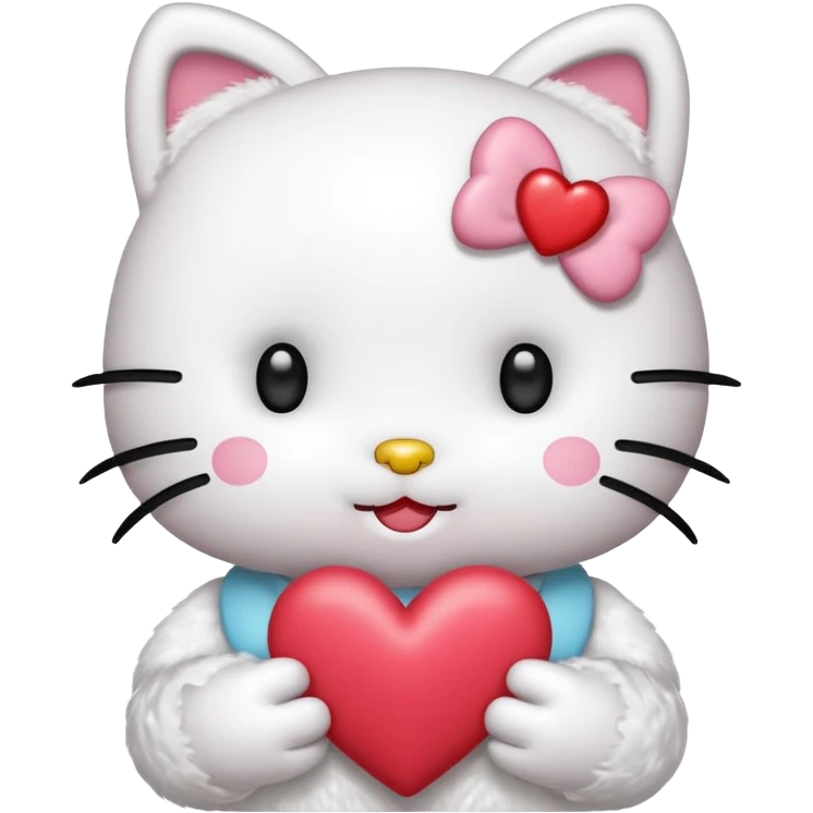 Genera esta emojis 🤍 con un hello Kitty en el medio emoji
