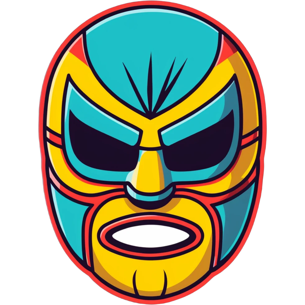 sinister luchador mask with evil expression emoji