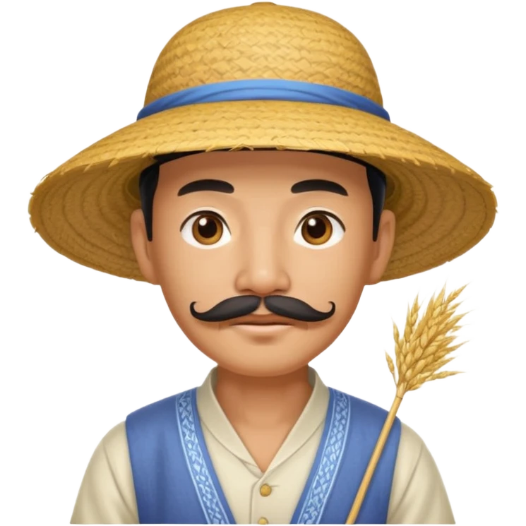 rice farmer with a chinese mustache emoji