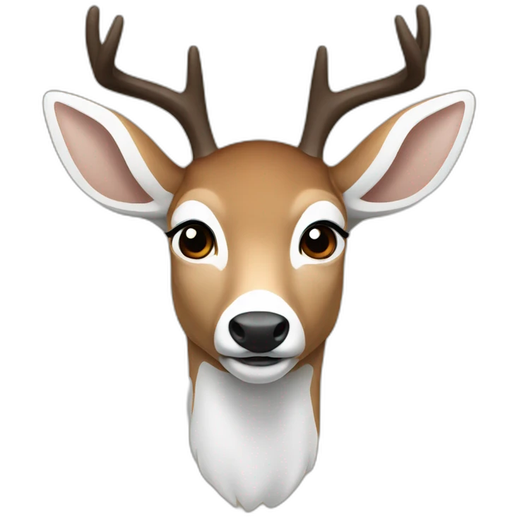 white and brown deer emoji