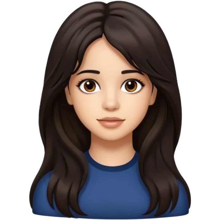 Camila Cabello with long dark brown hair emoji