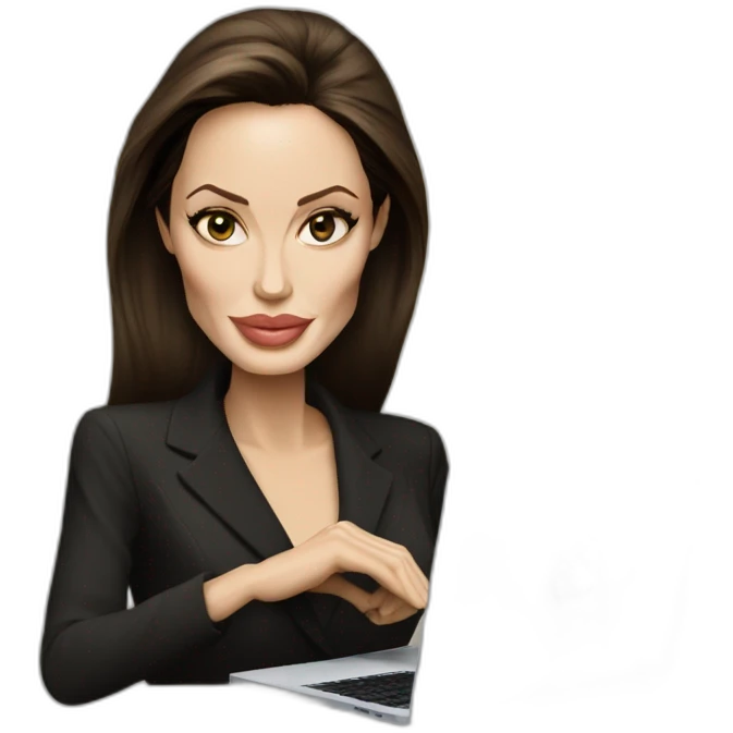 Angelina Jolie con una MacBook  emoji