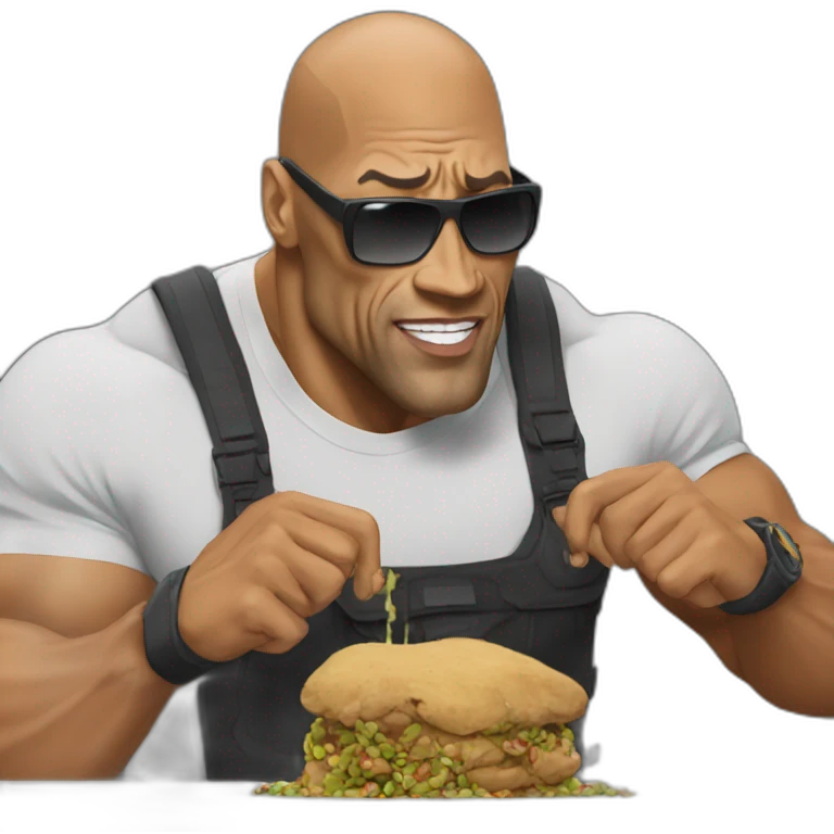 The rock qui mange du caca emoji