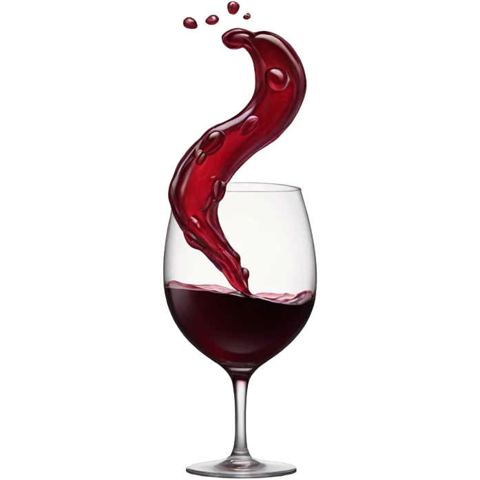 red wine pouring into a heart emoji