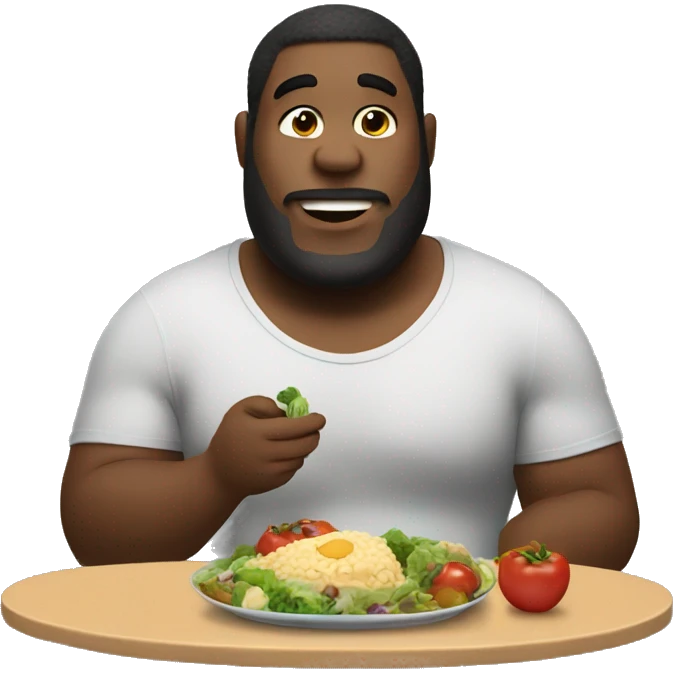 big guy eating healthy meal emoji