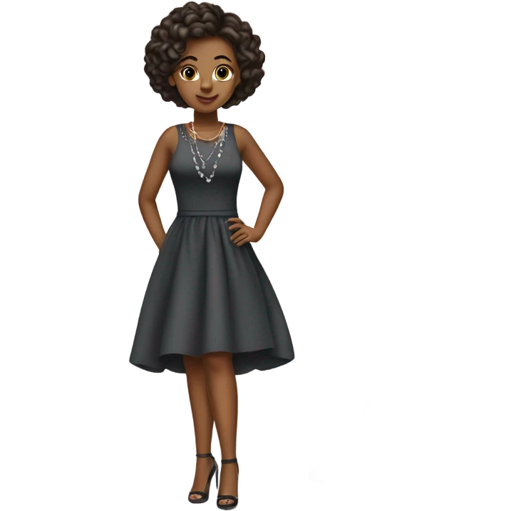 A girl in a very beautiful short dress and very high heels  emoji