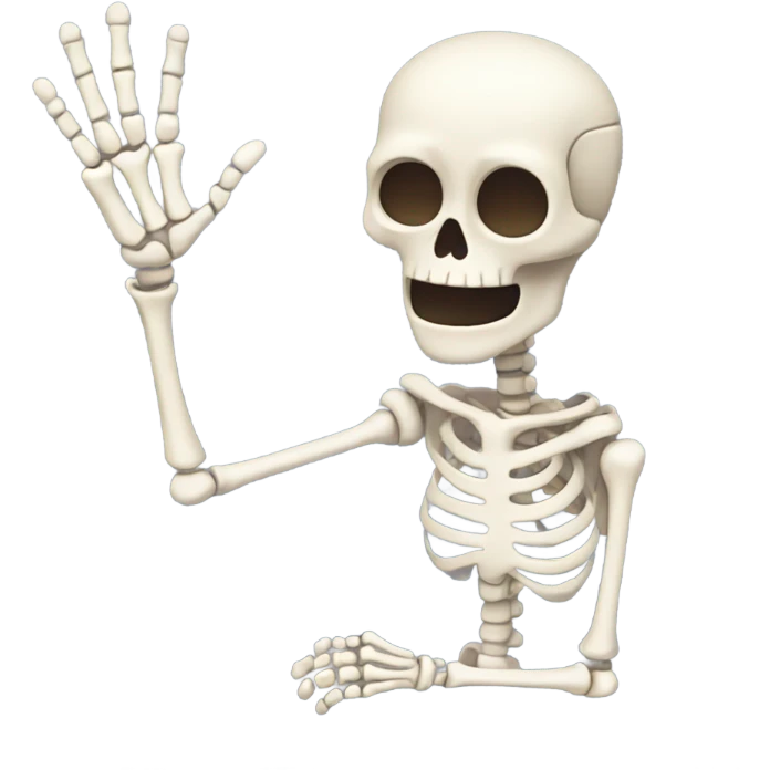 A skeleton waving ￼ emoji