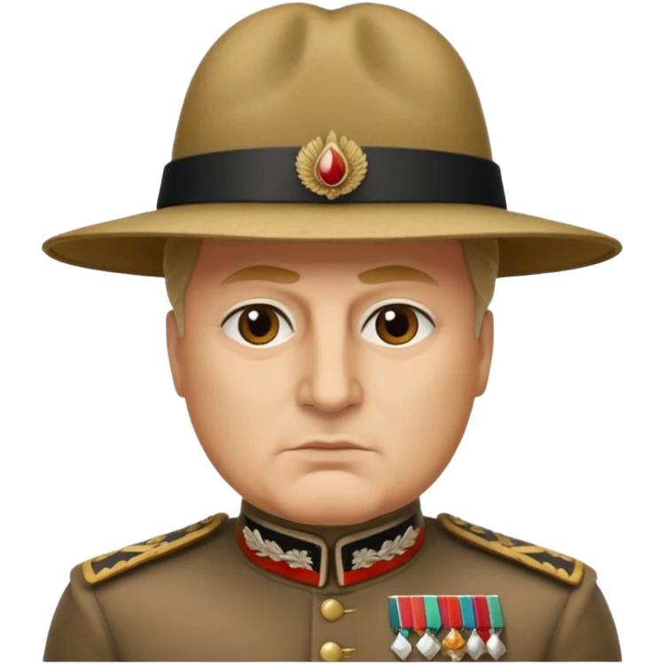 Mussolini com chapéu de penacho emoji