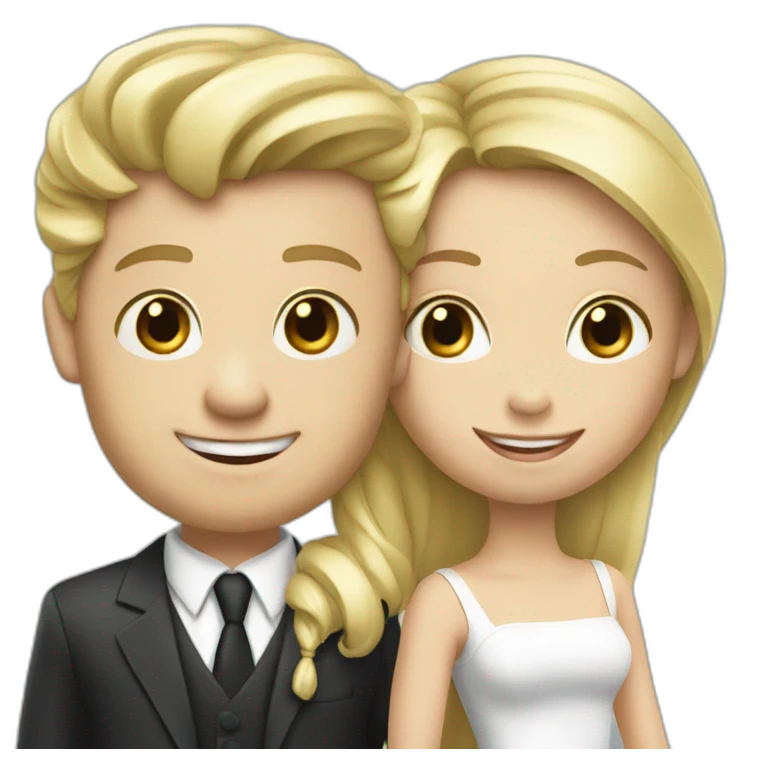 blond girl with monopoly man emoji