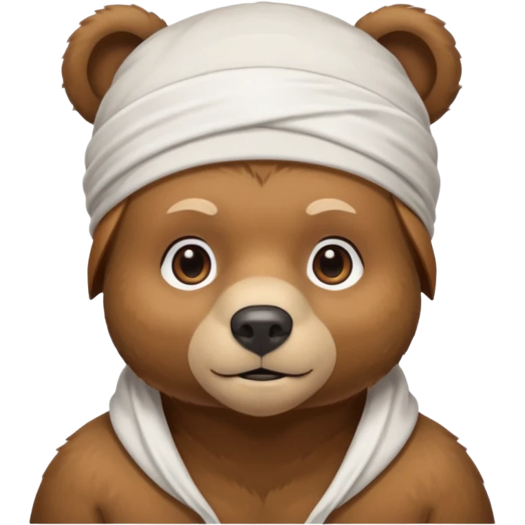 Сделай лицо медведя в белой дюраге emoji