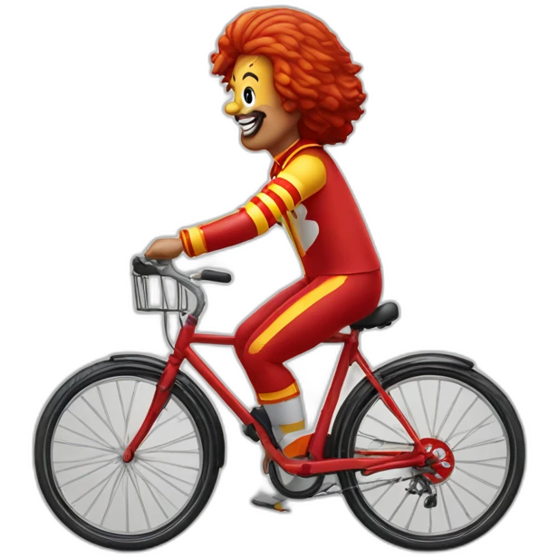 ronald-mcdonald-on-a-bicycle emoji
