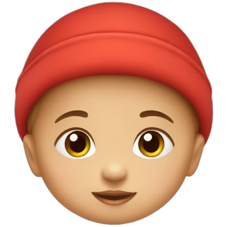 Baby with red hut emoji