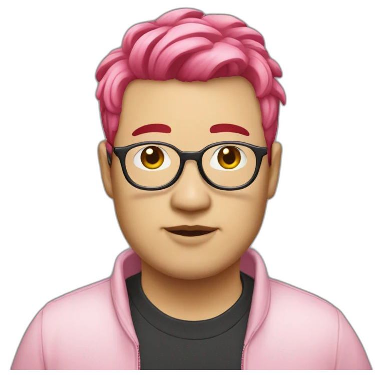 pinkhair-fat-japanese-man-redspectacle emoji