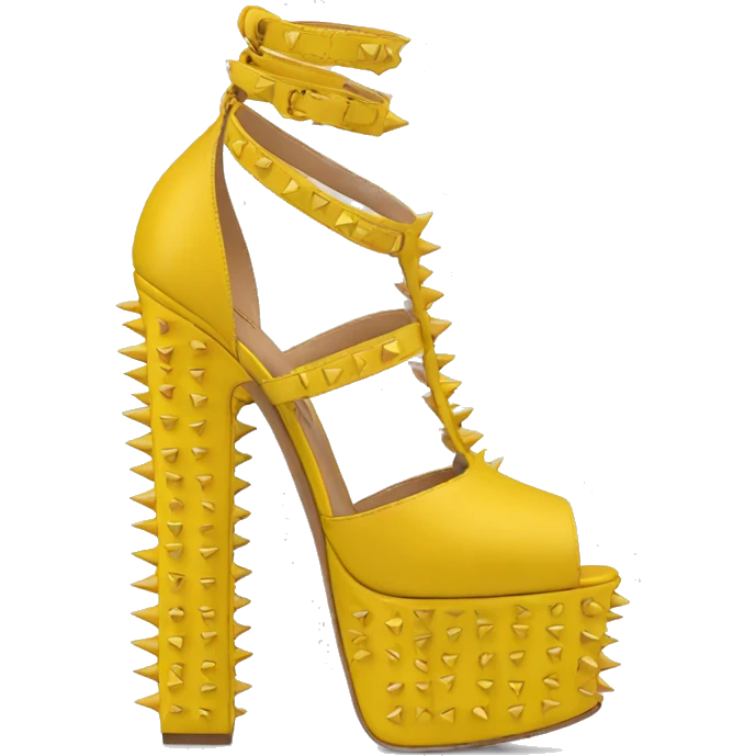 VALENTINO Tan-go PLATFORM yellow spikes emoji