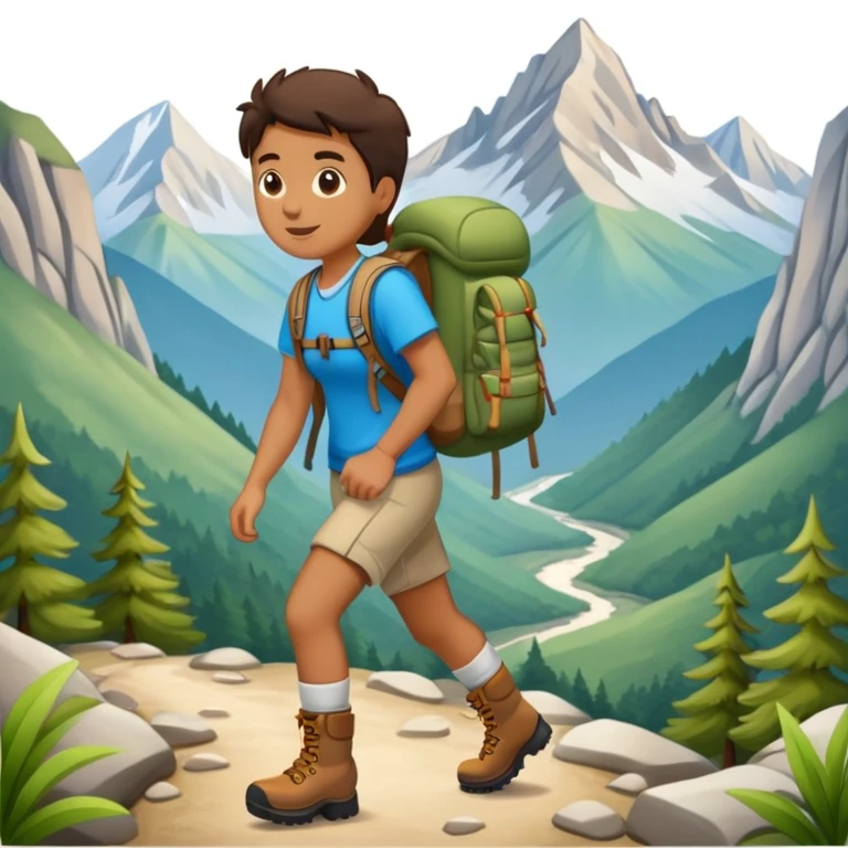 hiking in the mountains emoji