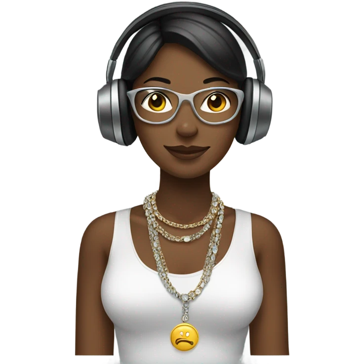 Female with jewelry and headphones emoji