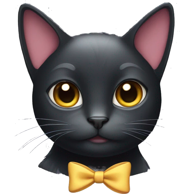 Black cat with bow in hair  emoji