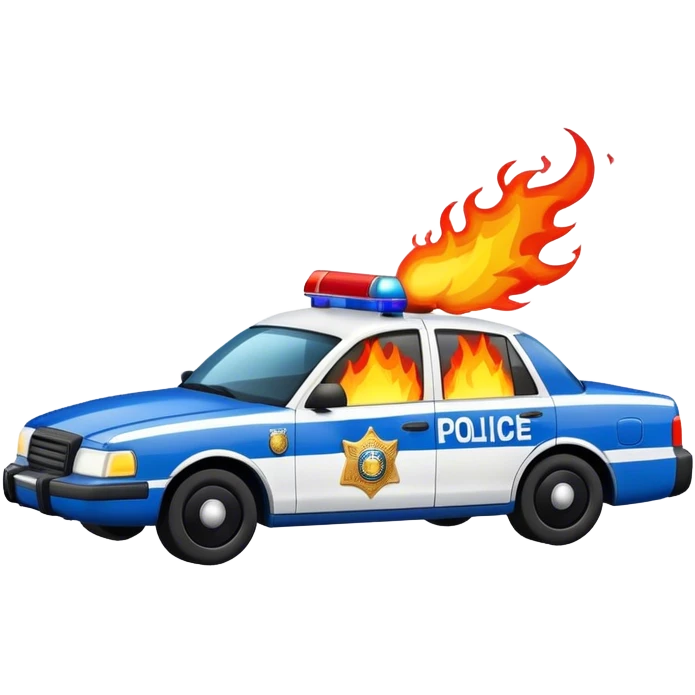 burning police car emoji