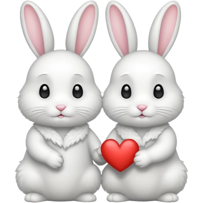 two rabbits colllobrating emoji