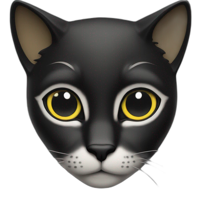 Chat noir sur un chat blanc emoji