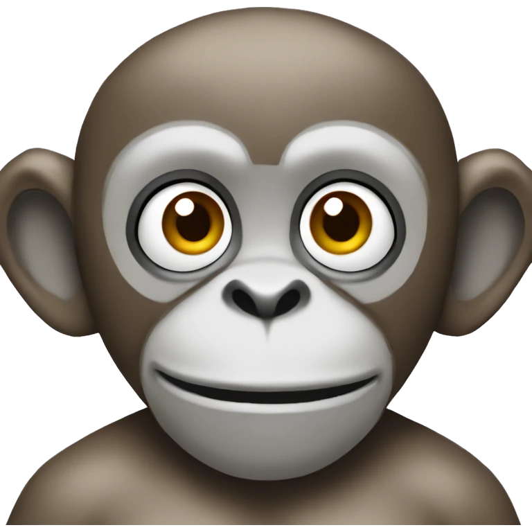 monkey lining (no colouring, only black contour) emoji