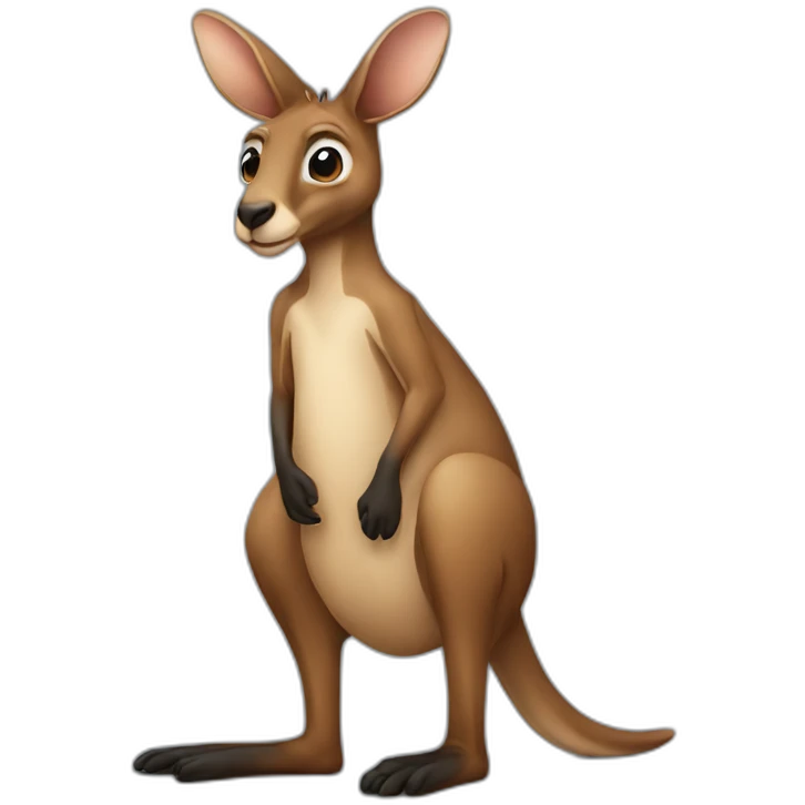 kangaroo with black shirt emoji