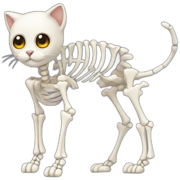 Cute Cat skeleton emoji