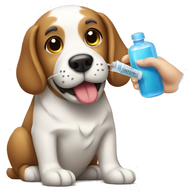 Dog receiving vaccine emoji