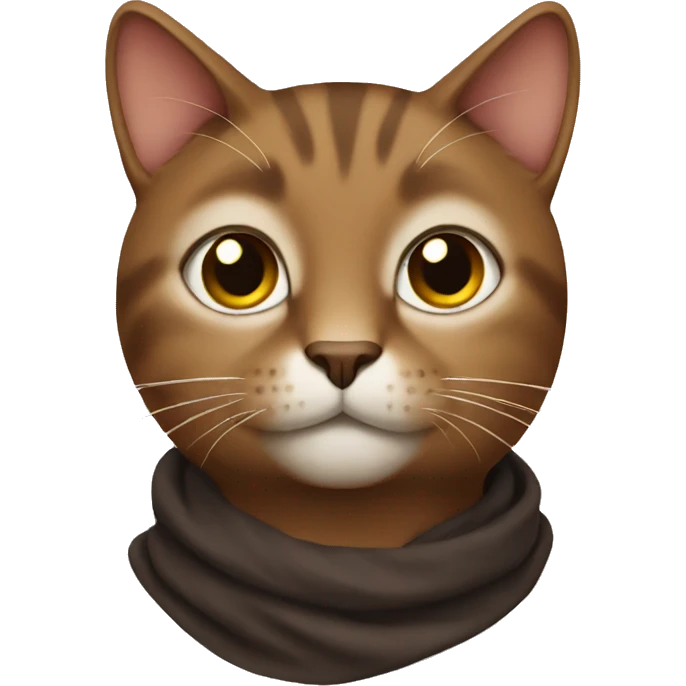 Brown intellectual cat emoji